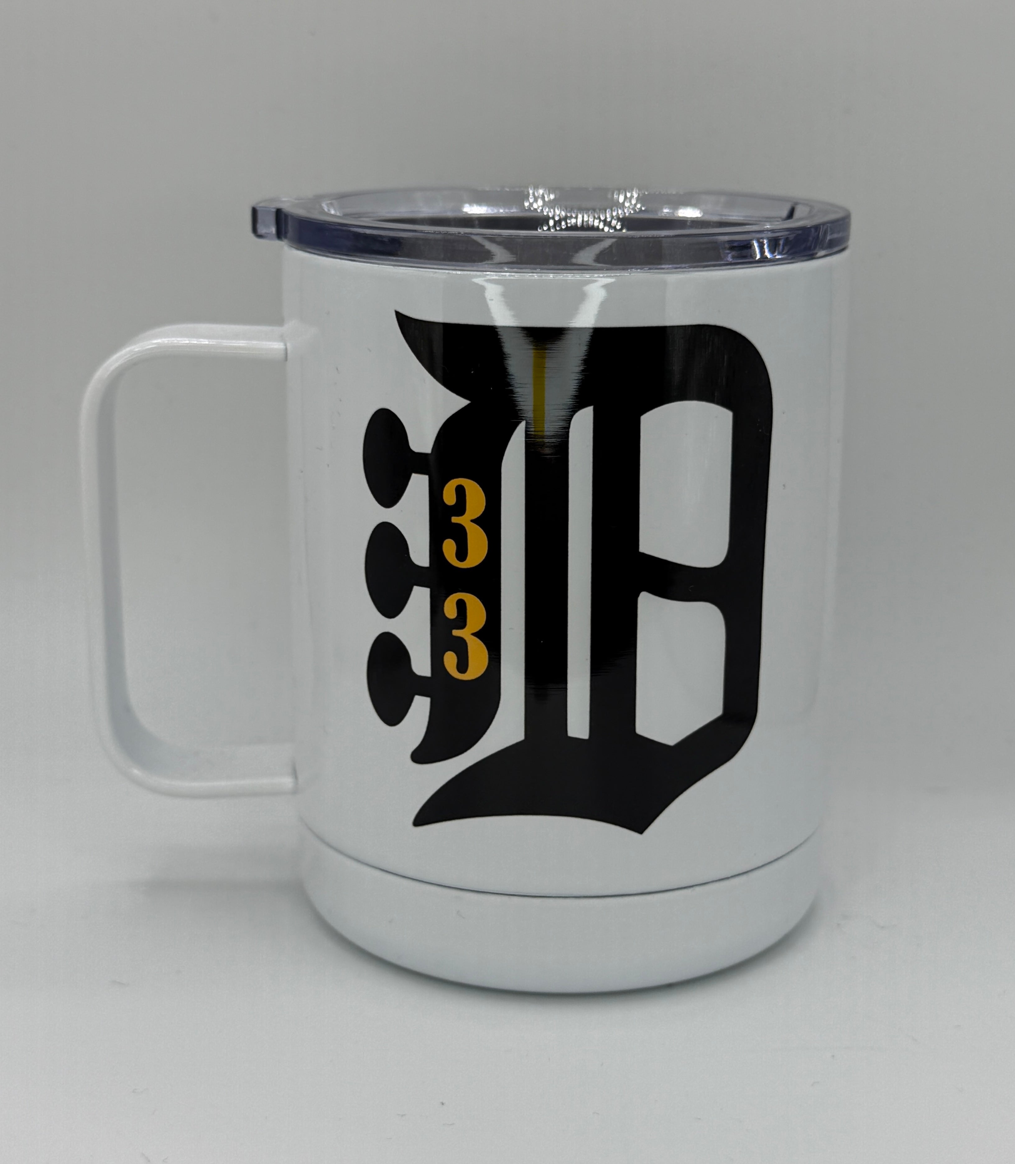 "B" Detroit Style 33 12oz Insulated Steel Mug | Billy Daisy | Drinkware | BMFS 33