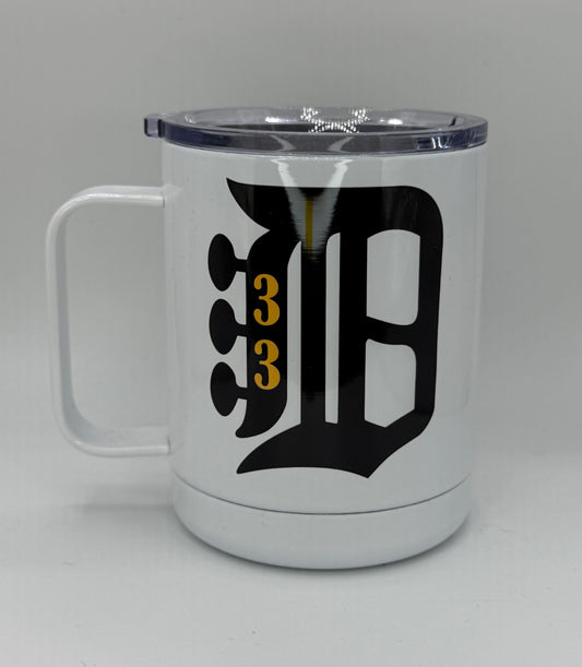 "B" Detroit Style 33 12oz Insulated Steel Mug | Billy Daisy | Drinkware | BMFS 33