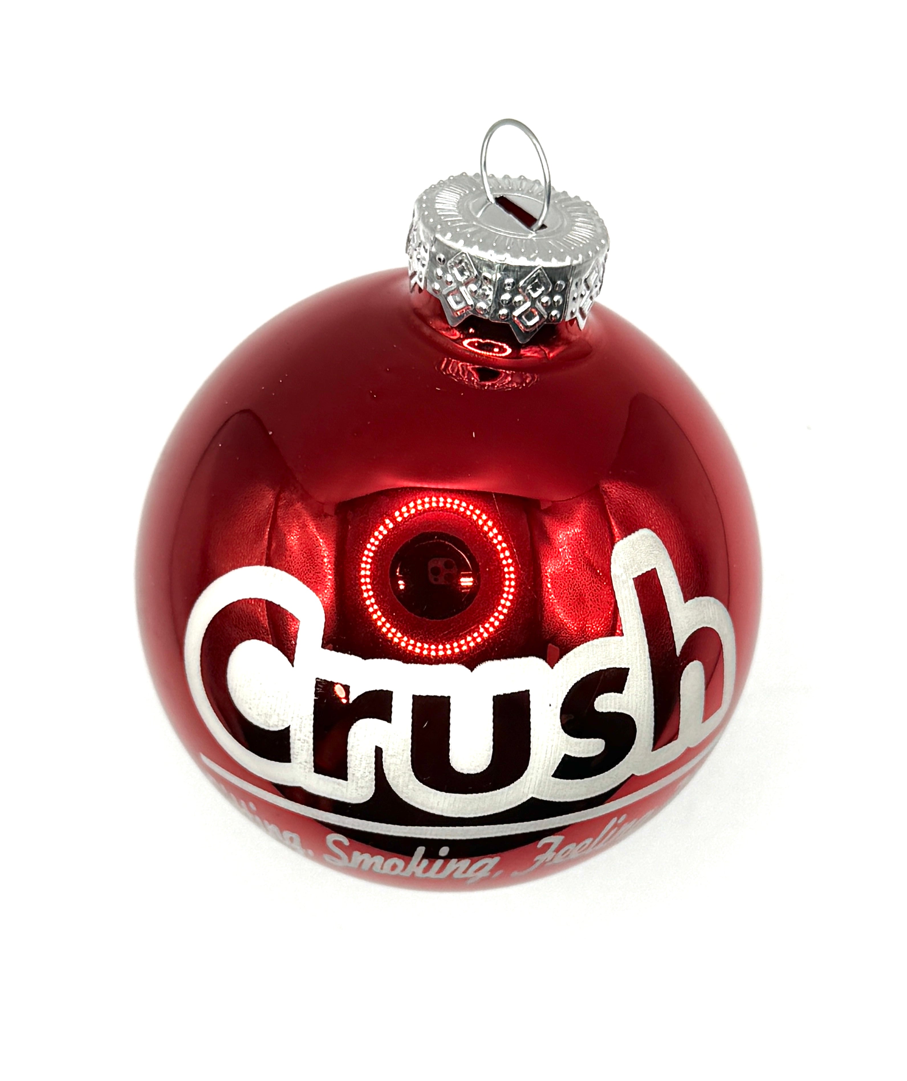 2.5" Glass Crush Christmas Ornament | Laser Engraved | Dave Christmas Gift