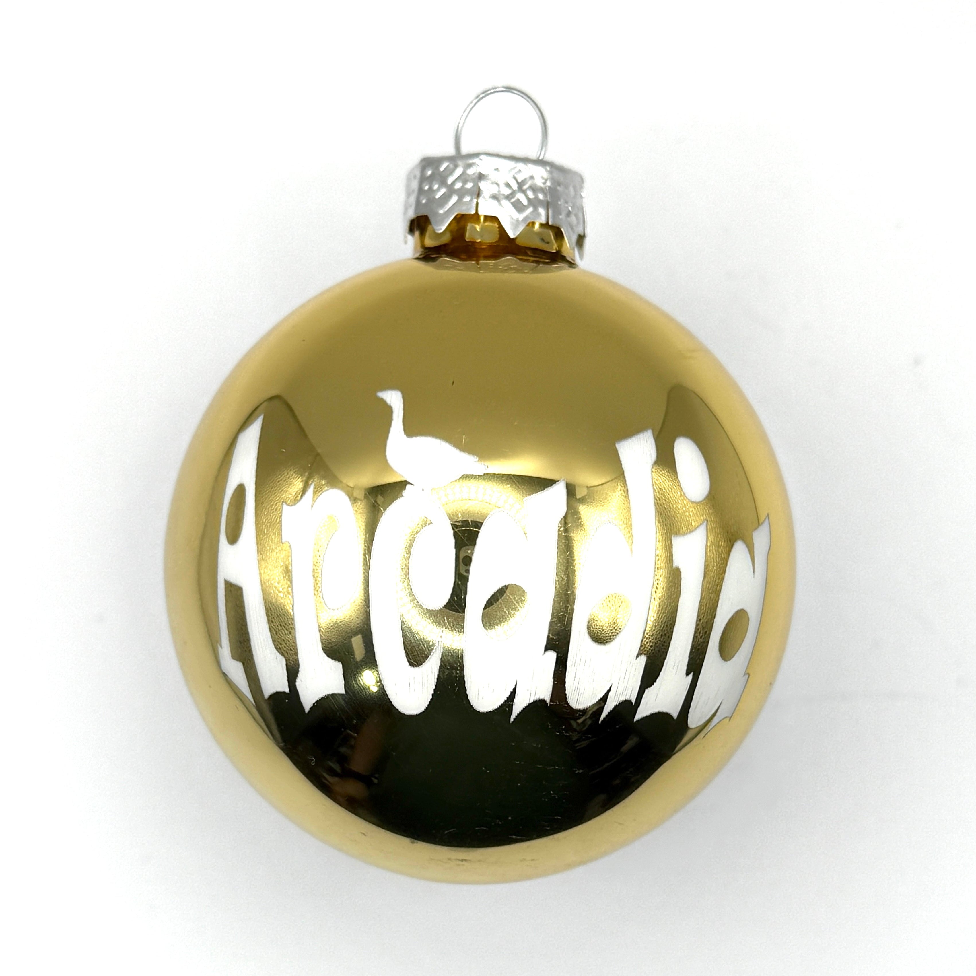 2.5" Glass Goose Arcadia Christmas Ornament | Laser Engraved | Goose Christmas Gift