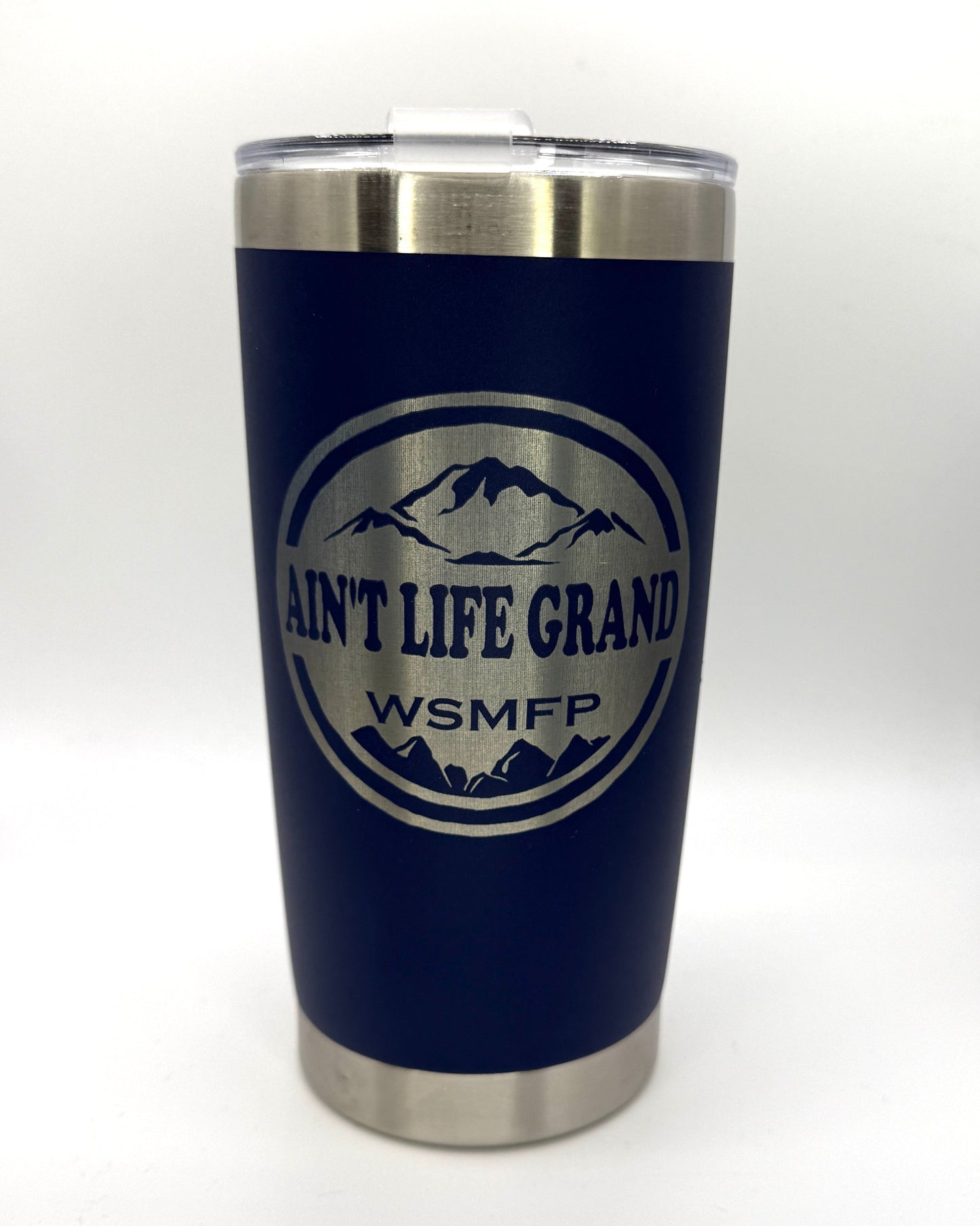 Ain't Life Grand 20oz Steel Tumbler| Laser Engraved | Black Drinkware | Panic Fan Art