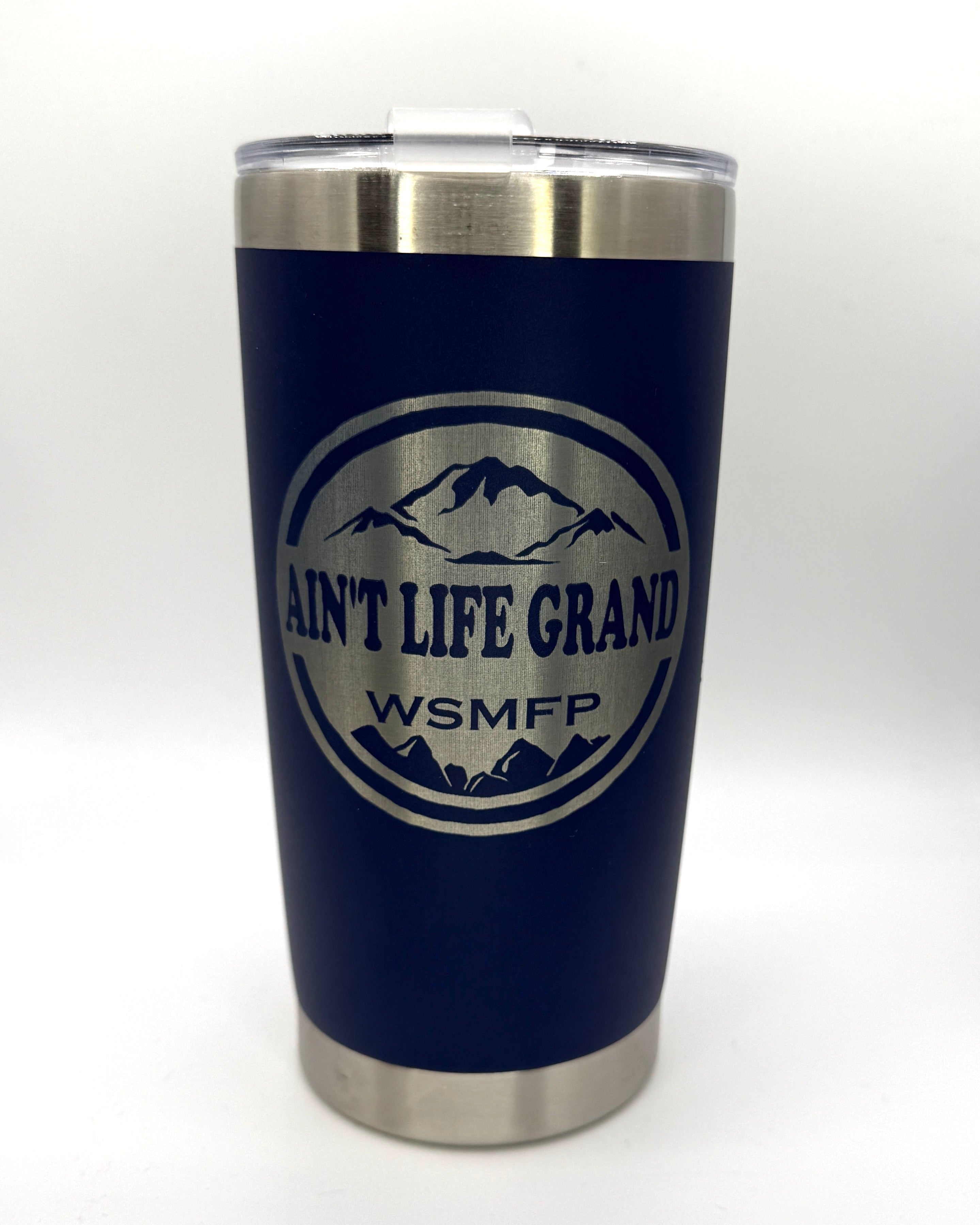 Ain't Life Grand 20oz Steel Tumbler| Laser Engraved | Black Drinkware | Panic Fan Art