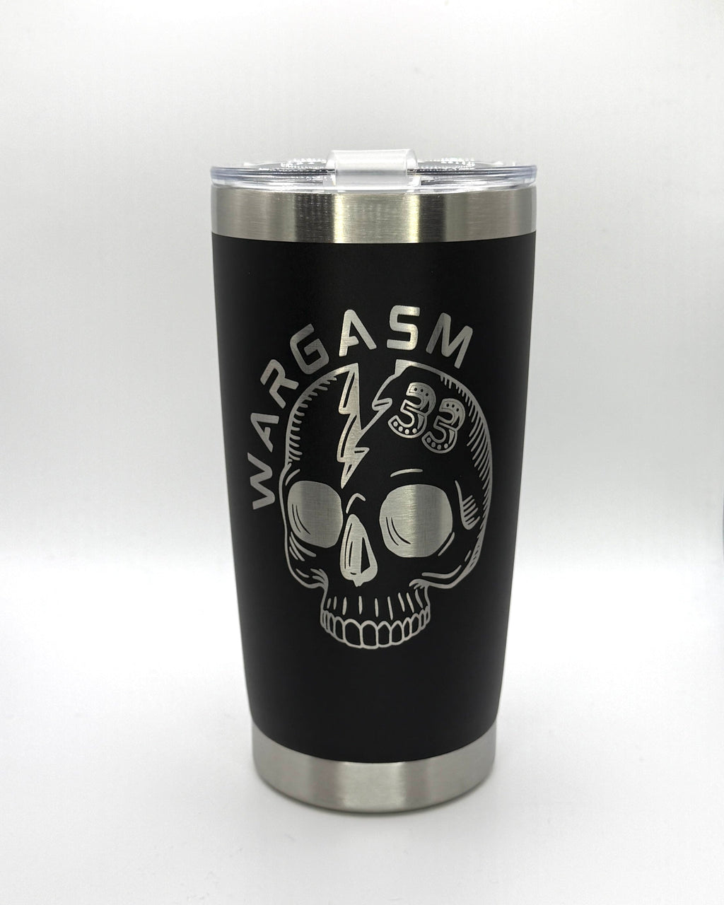 Wargasm 20oz Steel Tumbler| Laser Engraved | Black Drinkware | Billy Fan Art