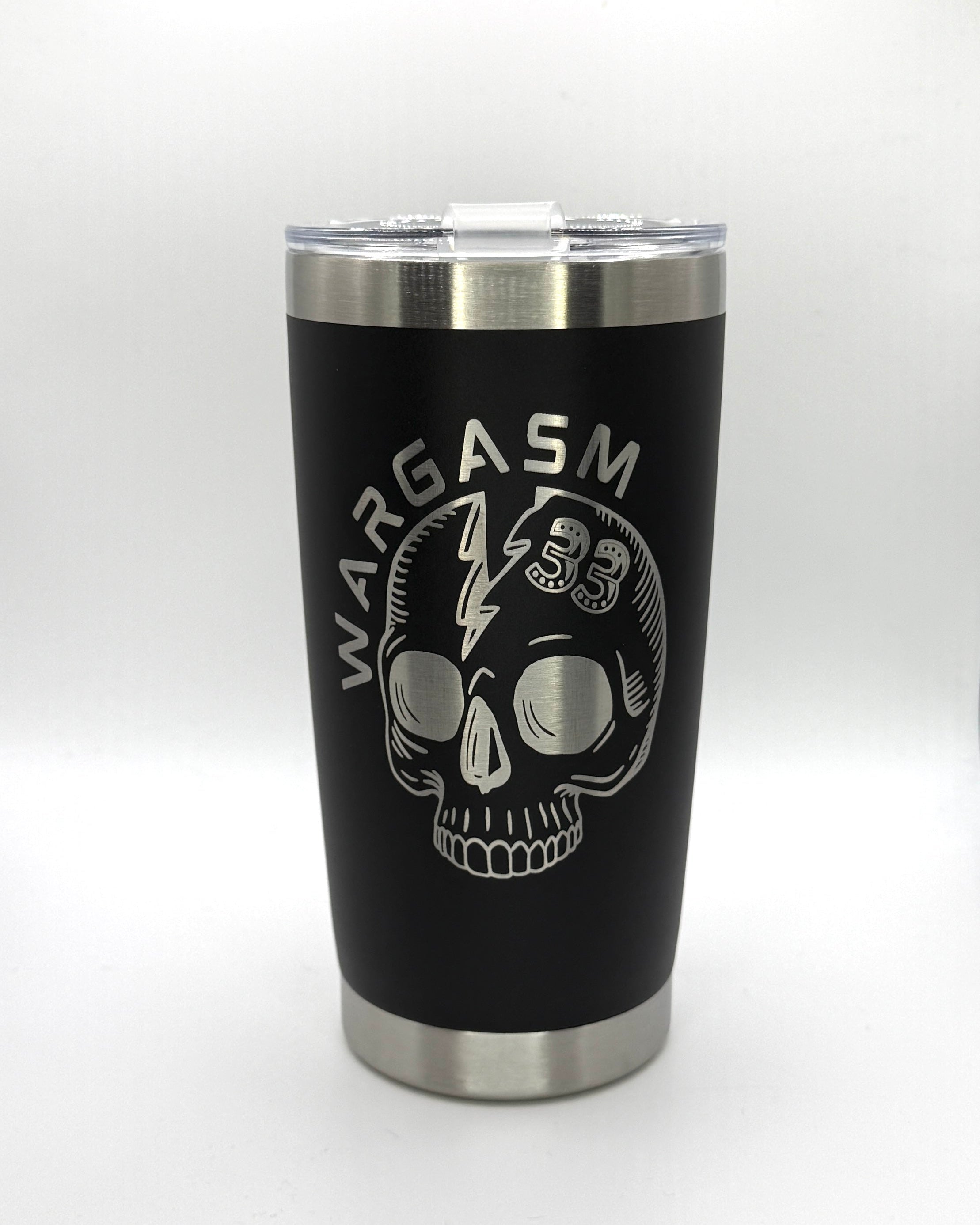 Wargasm 20oz Steel Tumbler| Laser Engraved | Black Drinkware | Billy Fan Art
