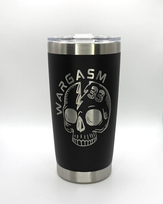 Wargasm 20oz Steel Tumbler| Laser Engraved | Black Drinkware | Billy Fan Art