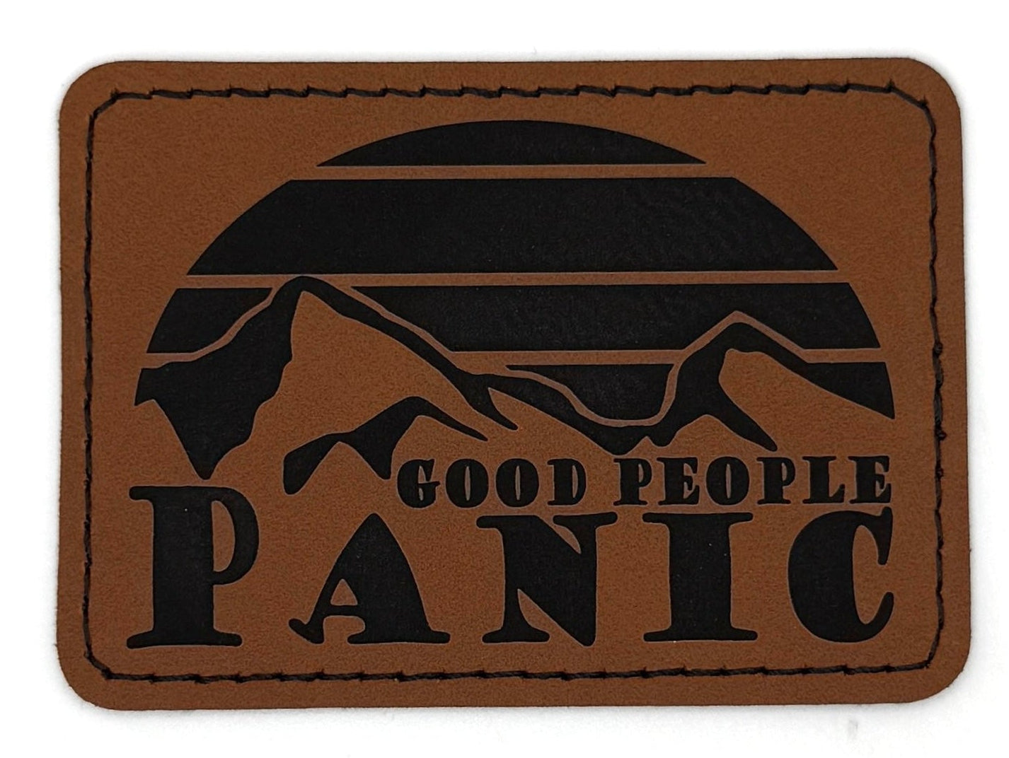 Panic Good People Mnts Patch 3.5” x 2.5” | Laser Engraved | Rawhide/Black | Iron or stitch | Billy Fan Art