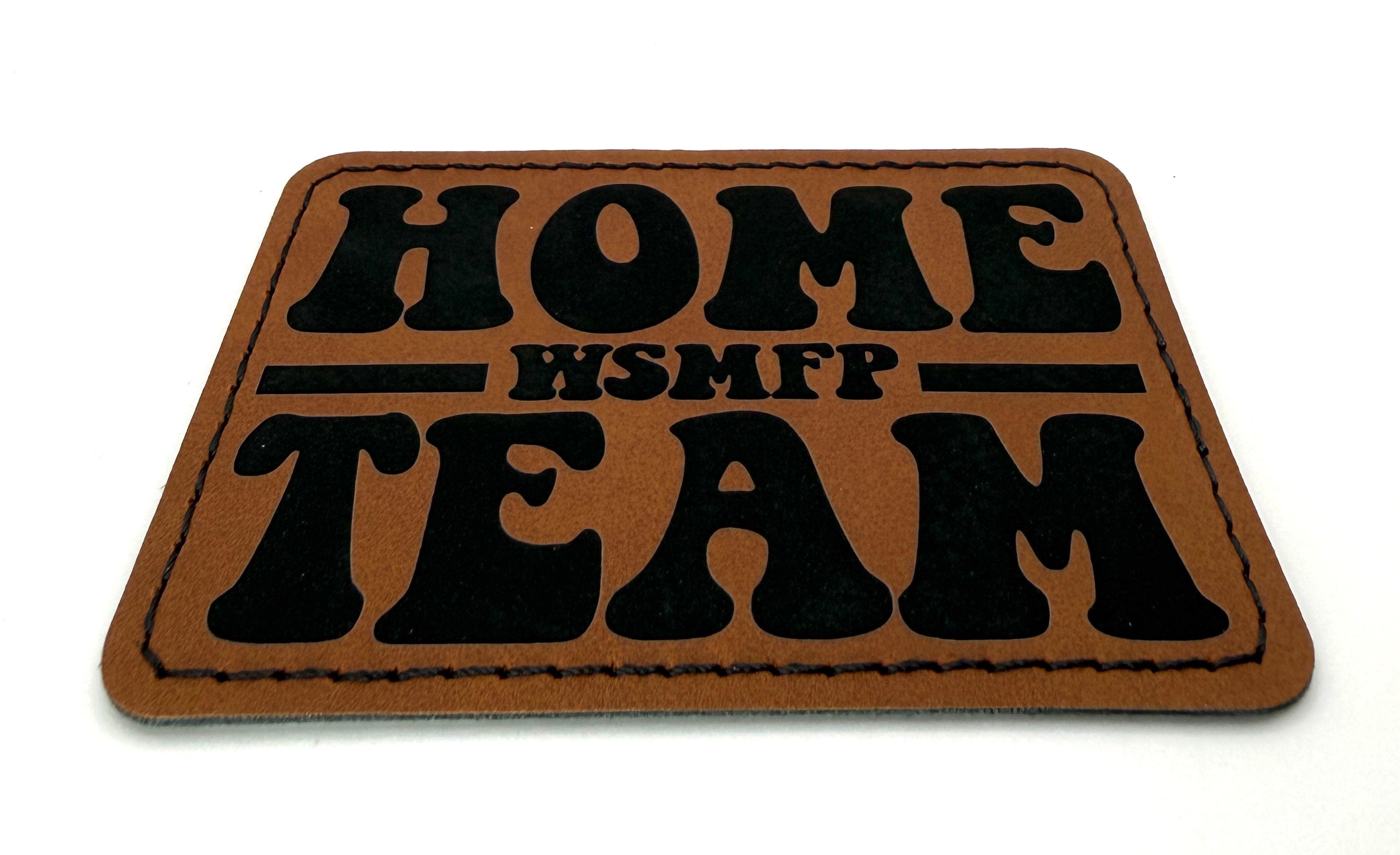 Home Team Patch 3.5” x 2.5” | Laser Engraved | Rawhide/Black | Iron or stitch | Panic Fan Art