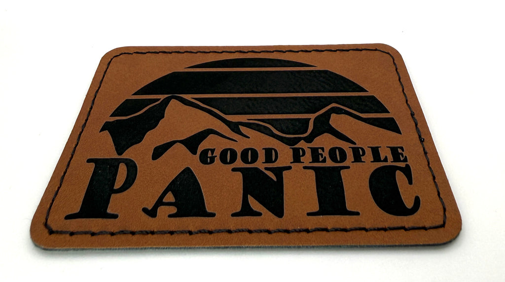 Panic Good People Mnts Patch 3.5” x 2.5” | Laser Engraved | Rawhide/Black | Iron or stitch | Billy Fan Art