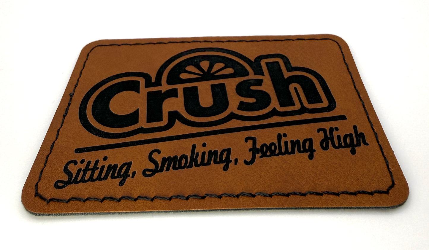 Crush Feeling High Patch 3.5” x 2.5” | Laser Engraved | Rawhide/Black | Iron or stitch | Dave Band Fan Art