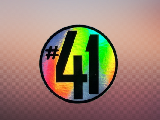 #41 Holographic Sticker| 3" Round (est) | In/Outdoor Vinyl sticker | Window Bumper | Weatherproof Slap| Dave Fan Art (Copy) (Copy)