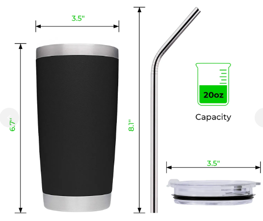 Wargasm 20oz Steel Tumbler| Laser Engraved | Black Drinkware | Billy Fan Art