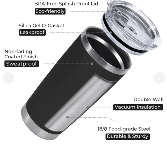 Wargasm 20oz Steel Tumbler| Laser Engraved | Black Drinkware | Billy Fan Art