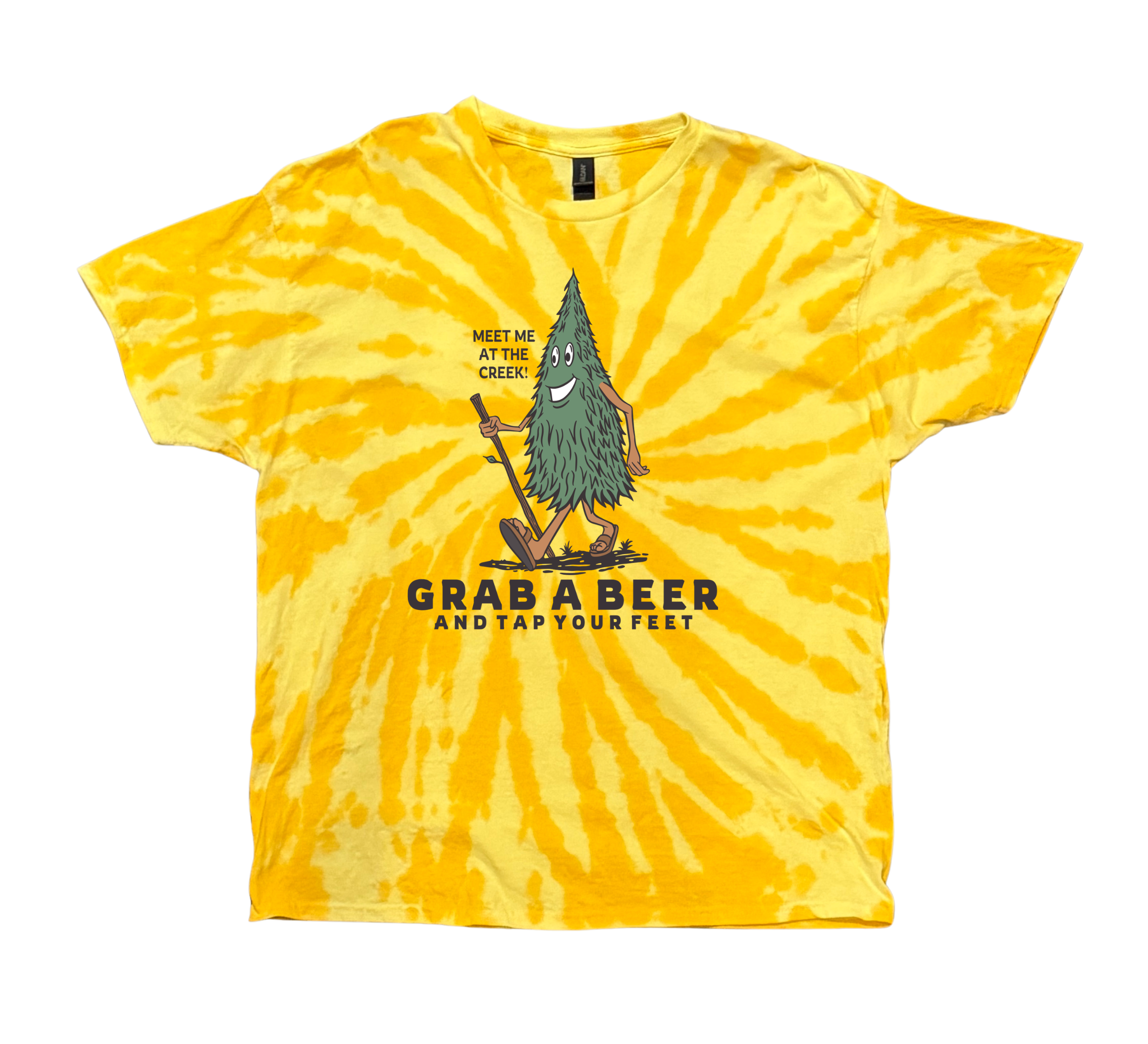 Meet Me At The Creek Tree Hand Dyed Tie Dye Shirt / Billy Lot Tie Dye / Grab a Beer