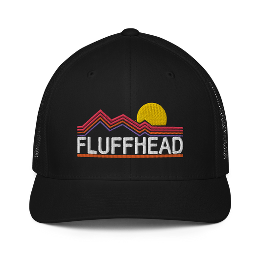 Fluffhead Mountains Closed-back trucker cap | Flexfit 6511 | Flat Embroidery