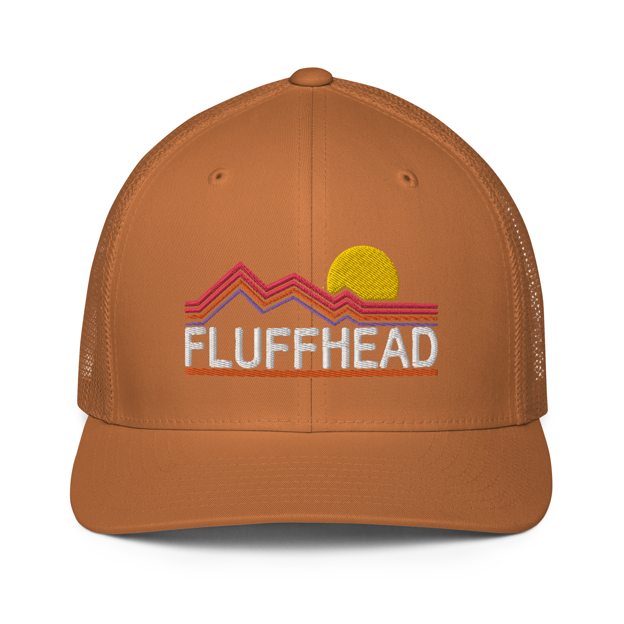 Fluffhead Mountains Closed-back trucker cap | Flexfit 6511 | Flat Embroidery