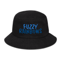 Fuzzy Rainbows Denim bucket hat | Flat Embroidery | Inspired Billy Art