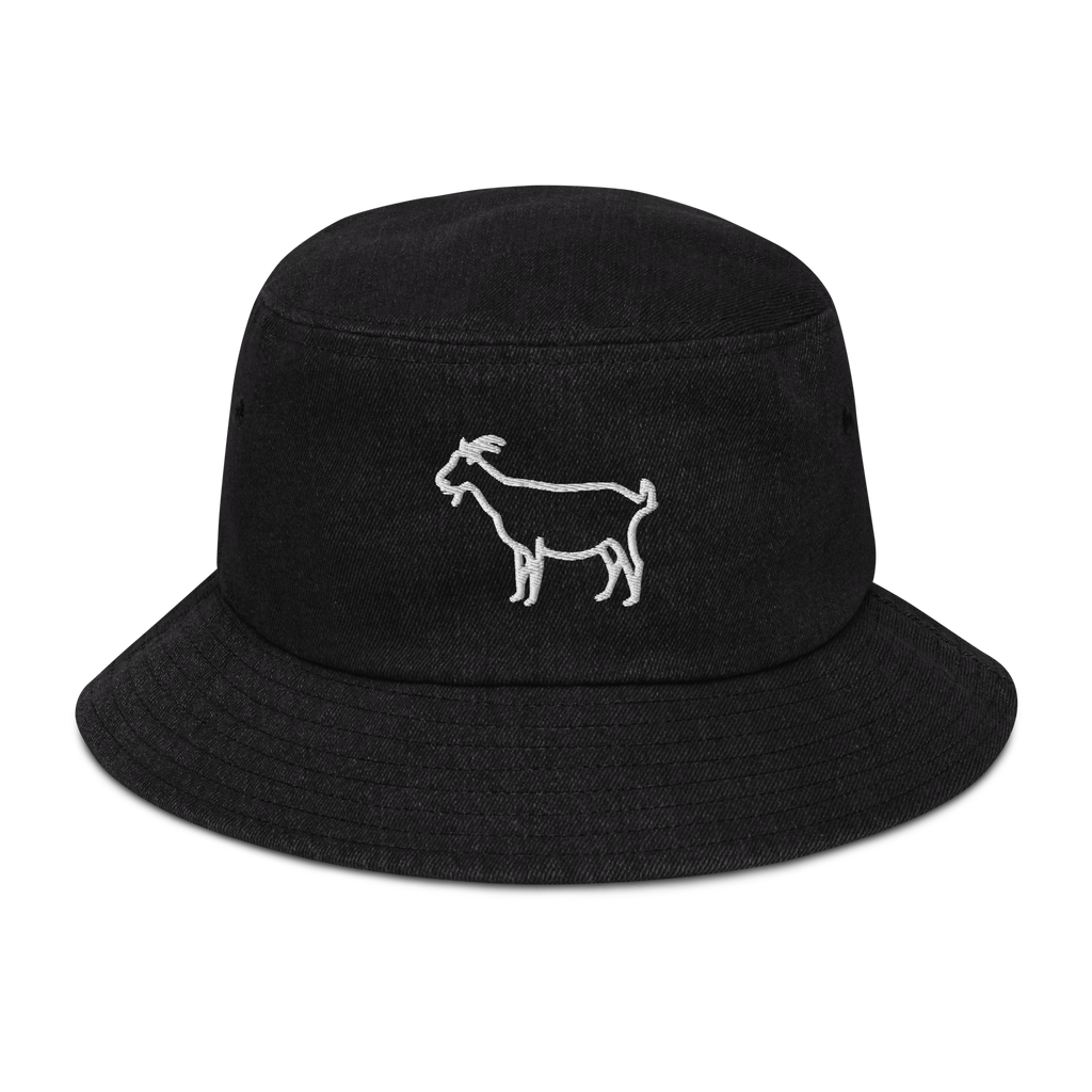 Simple The Goat Denim bucket hat | Flat Embroidery | Inspired Billy Art
