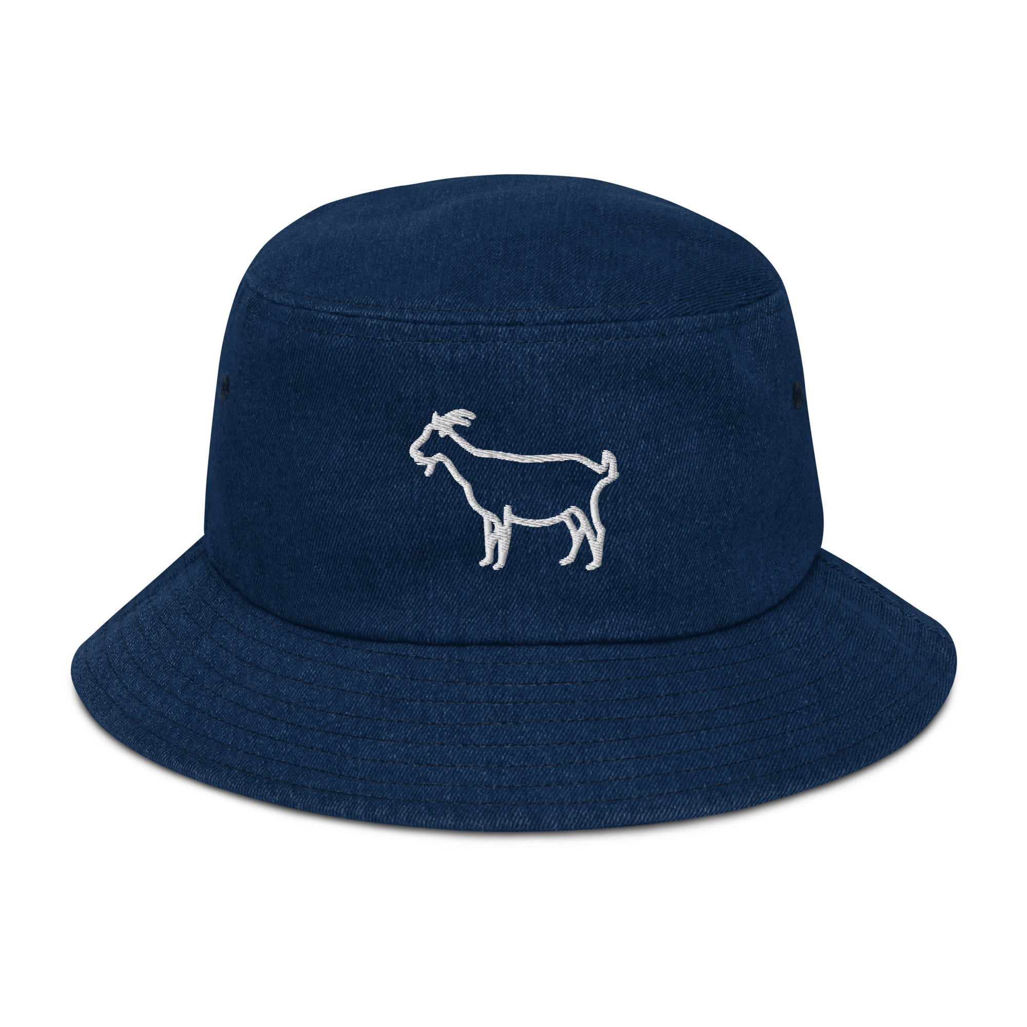 Simple The Goat Denim bucket hat | Flat Embroidery | Inspired Billy Art
