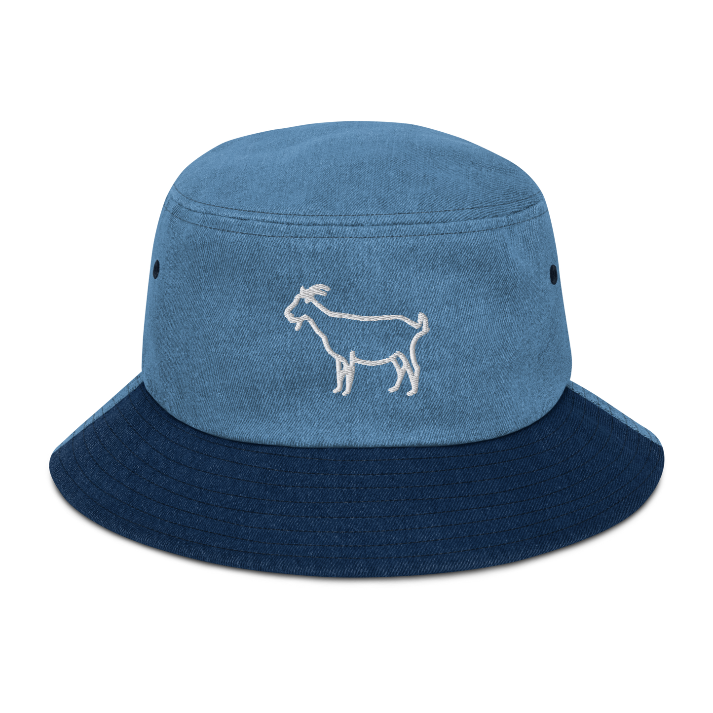 Simple The Goat Denim bucket hat | Flat Embroidery | Inspired Billy Art