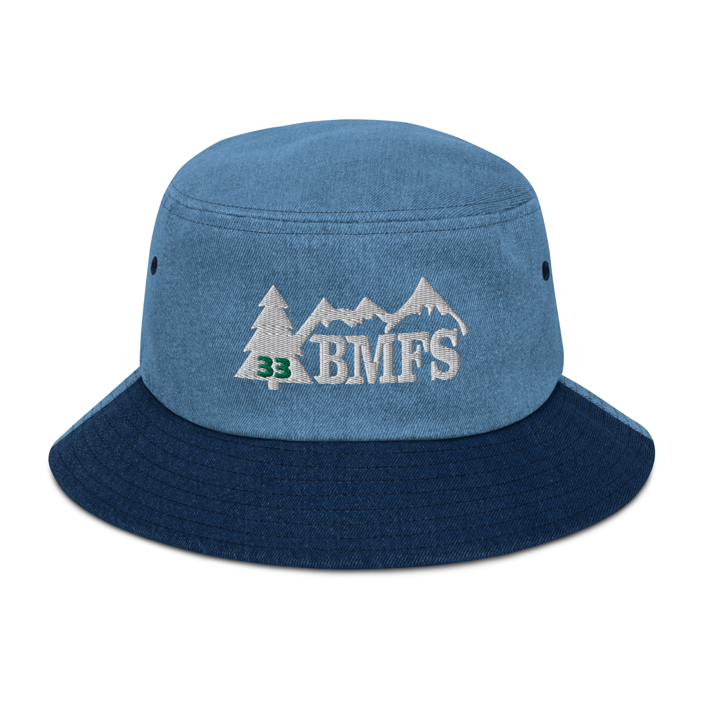 BMFS Tree 33 Denim bucket hat | Flat Embroidery | Inspired Billy Art