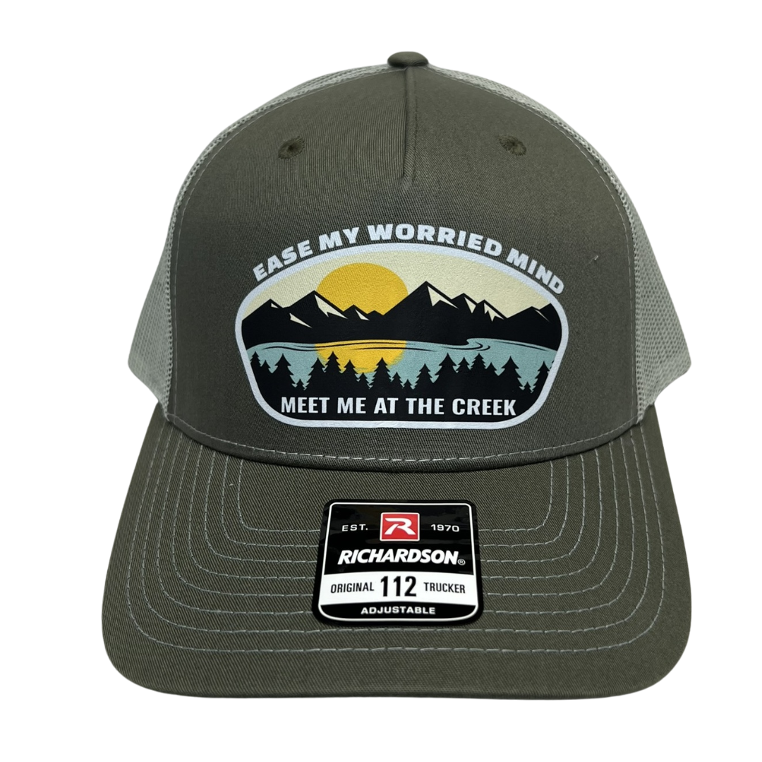 Meet Me At The Creek Worried Mind Trucker Cap R112 | Two-Tone | Printed Graphics | Snapback Cap | BMFS