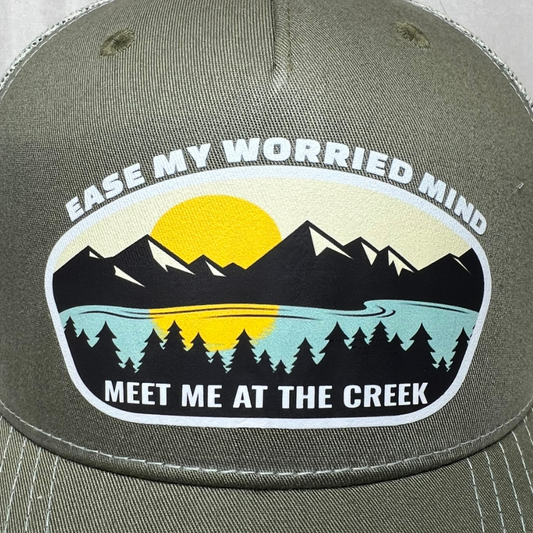 Meet Me At The Creek Worried Mind Trucker Cap R112 | Two-Tone | Printed Graphics | Snapback Cap | BMFS