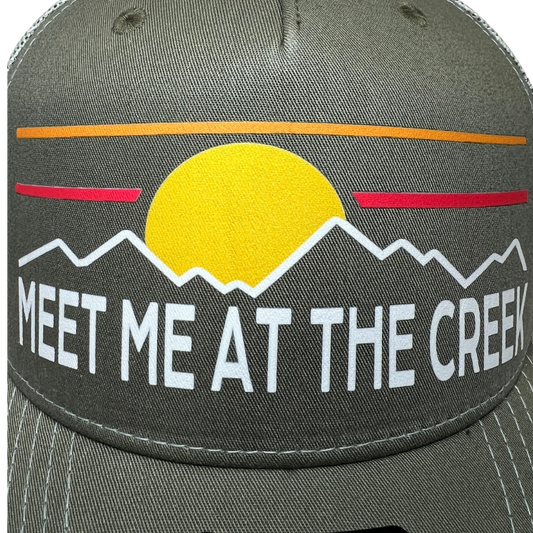 Meet Me At The Creek Trucker Cap R112 | Two-Tone | Printed Graphics | Snapback Cap | BMFS