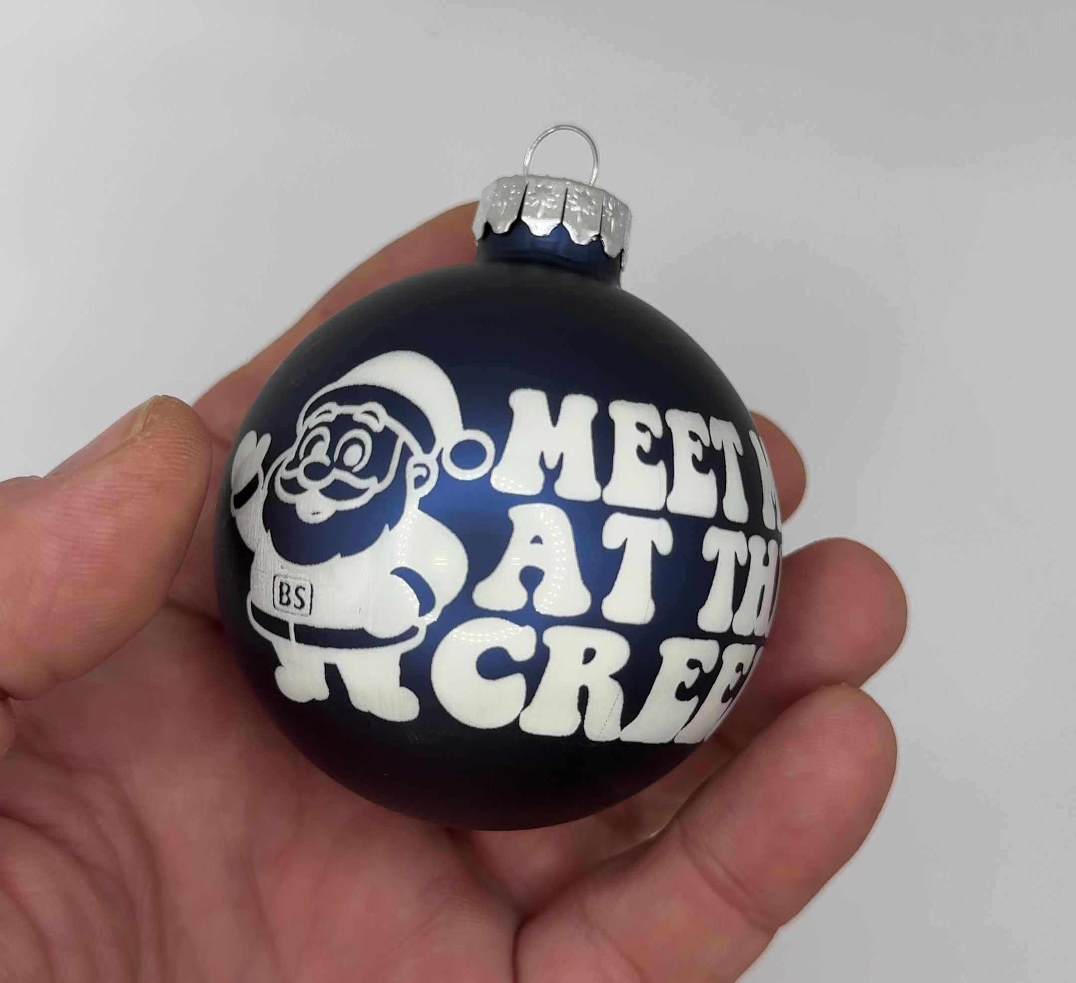 2.6" Glass Meet Me At The Creek Christmas Ornament | Laser Engraved | Billy Christmas Gift