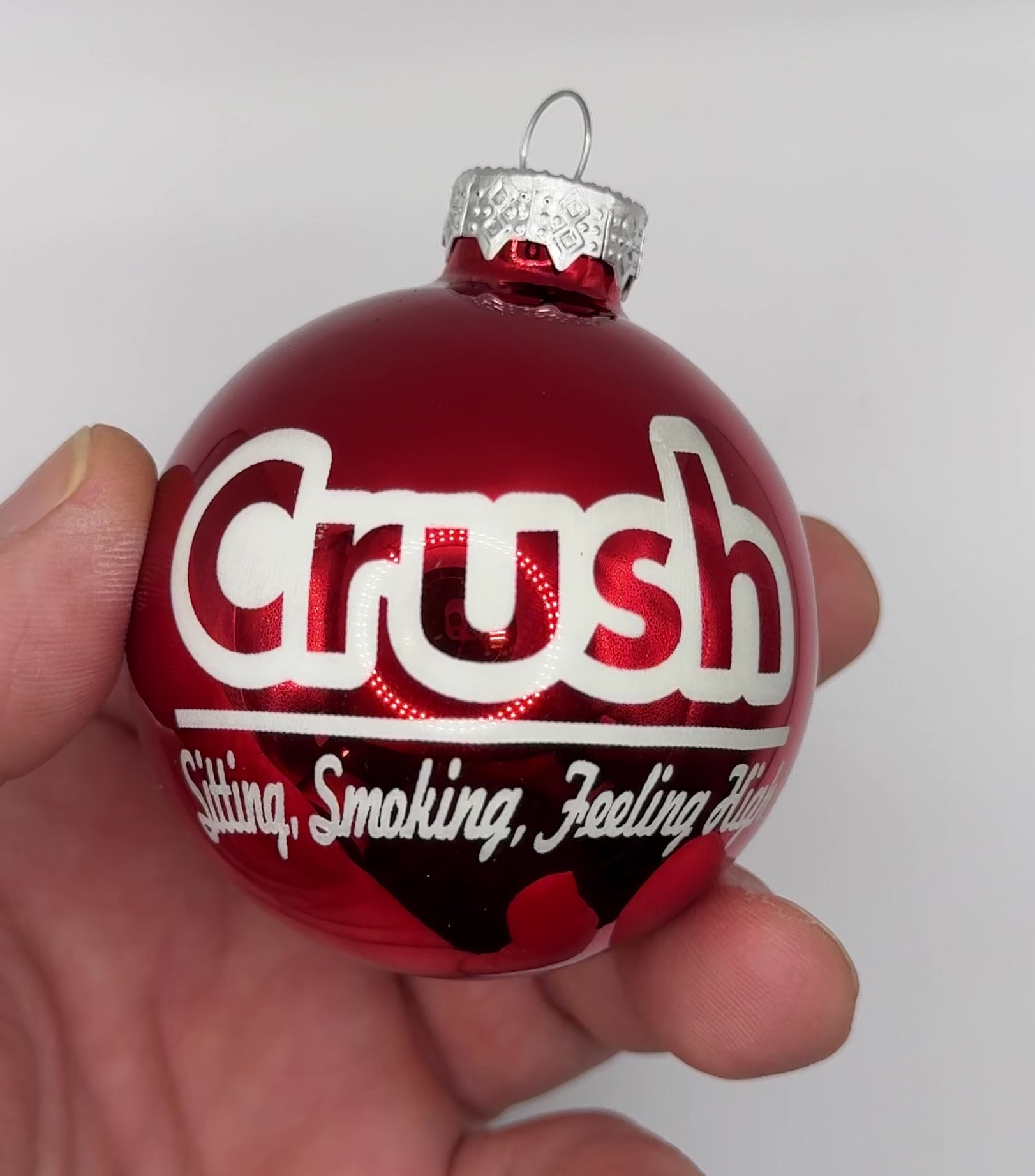 2.5" Glass Crush Christmas Ornament | Laser Engraved | Dave Christmas Gift