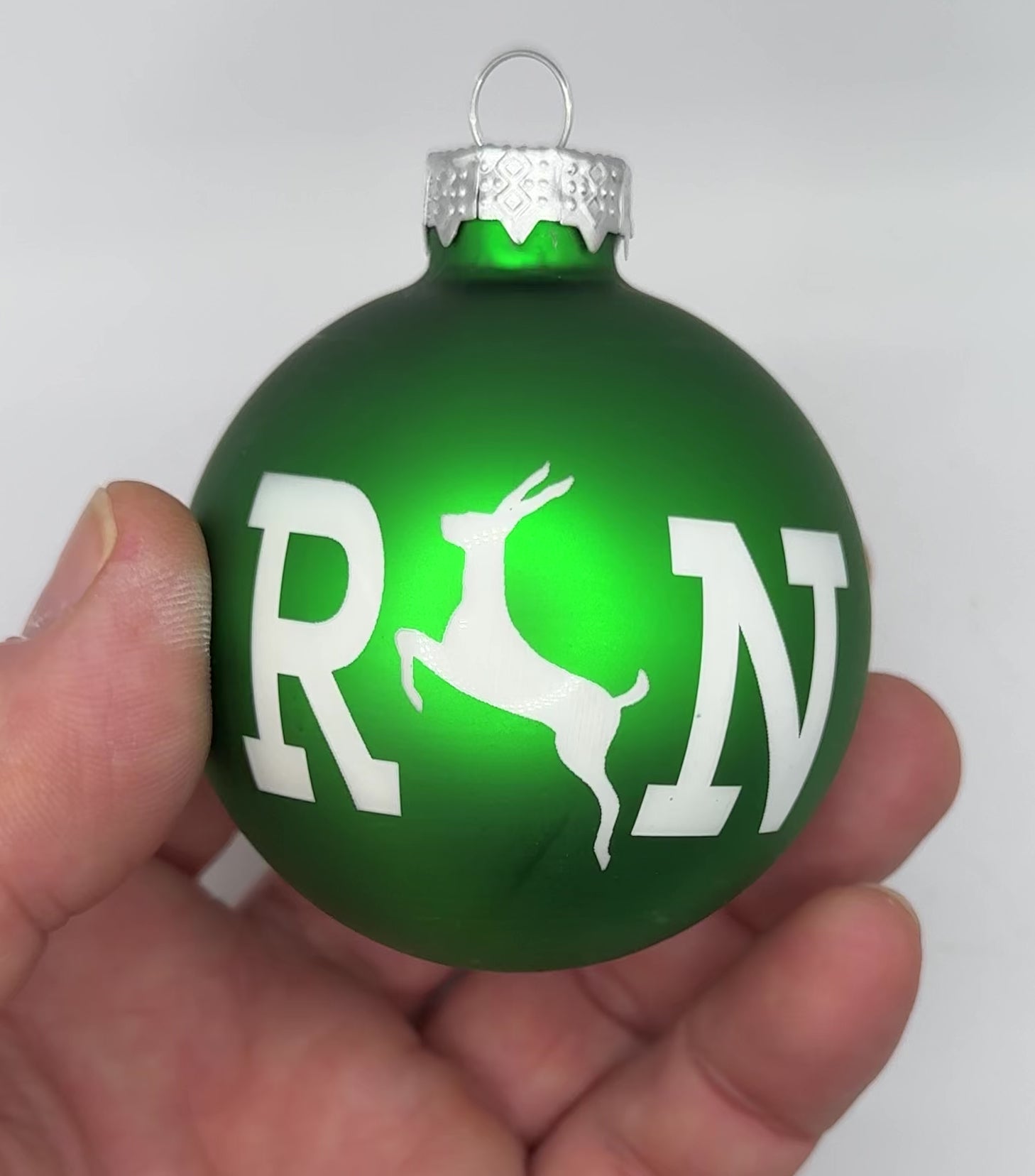 2.5" Glass Antelope Run Christmas Ornament | Laser Engraved | Phan Christmas Gift