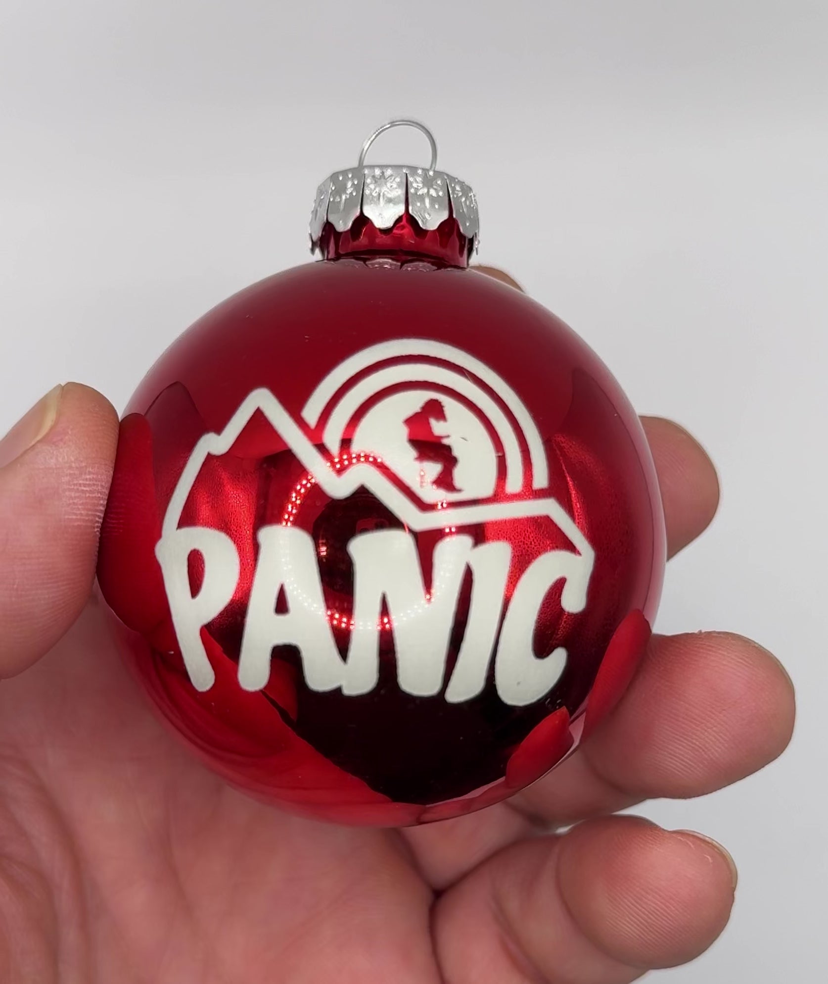 2.5" Glass Panic Mountains Houser Christmas Ornament | Laser Engraved | Panic Christmas Gift