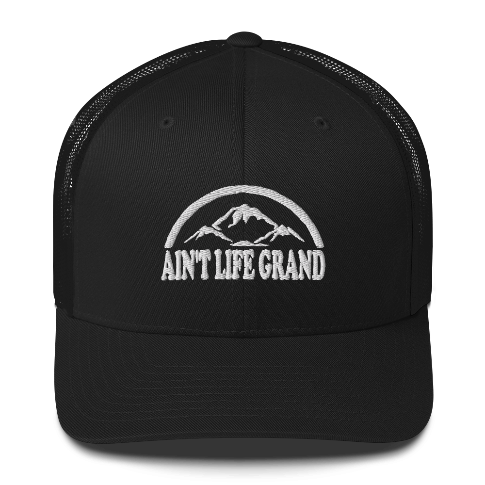 Aint Life Grand Mountains Trucker Cap | Flat Embroidery | WSP Inspired Art