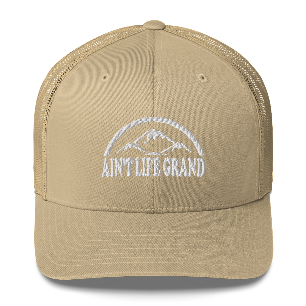 Aint Life Grand Mountains Trucker Cap | Flat Embroidery | WSP Inspired Art