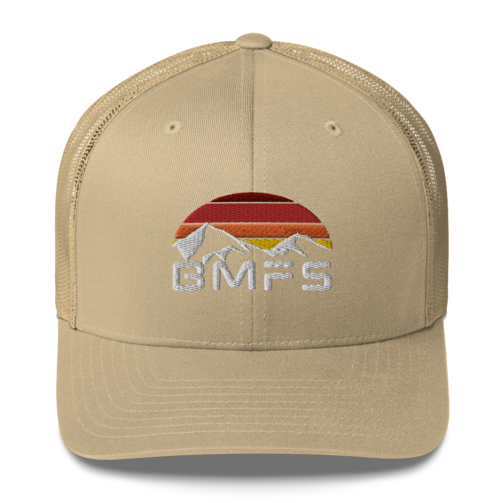 BMFS Mountains Trucker Cap | Flat Embroidery | 33 Billy Inspired Art