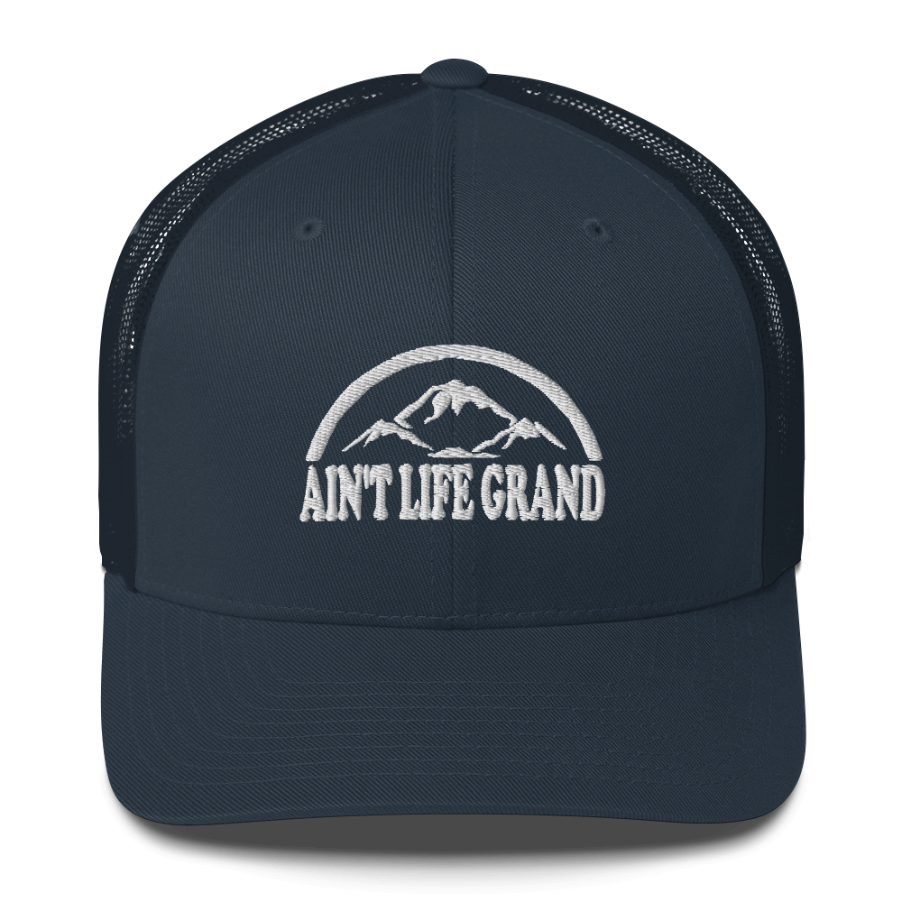 Aint Life Grand Mountains Trucker Cap | Flat Embroidery | WSP Inspired Art