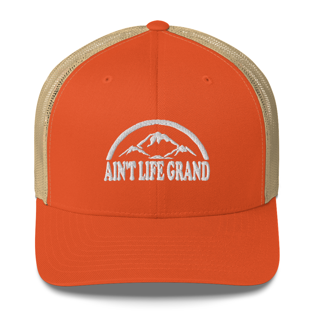 Aint Life Grand Mountains Trucker Cap | Flat Embroidery | WSP Inspired Art