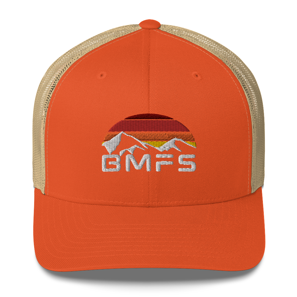 BMFS Mountains Trucker Cap | Flat Embroidery | 33 Billy Inspired Art