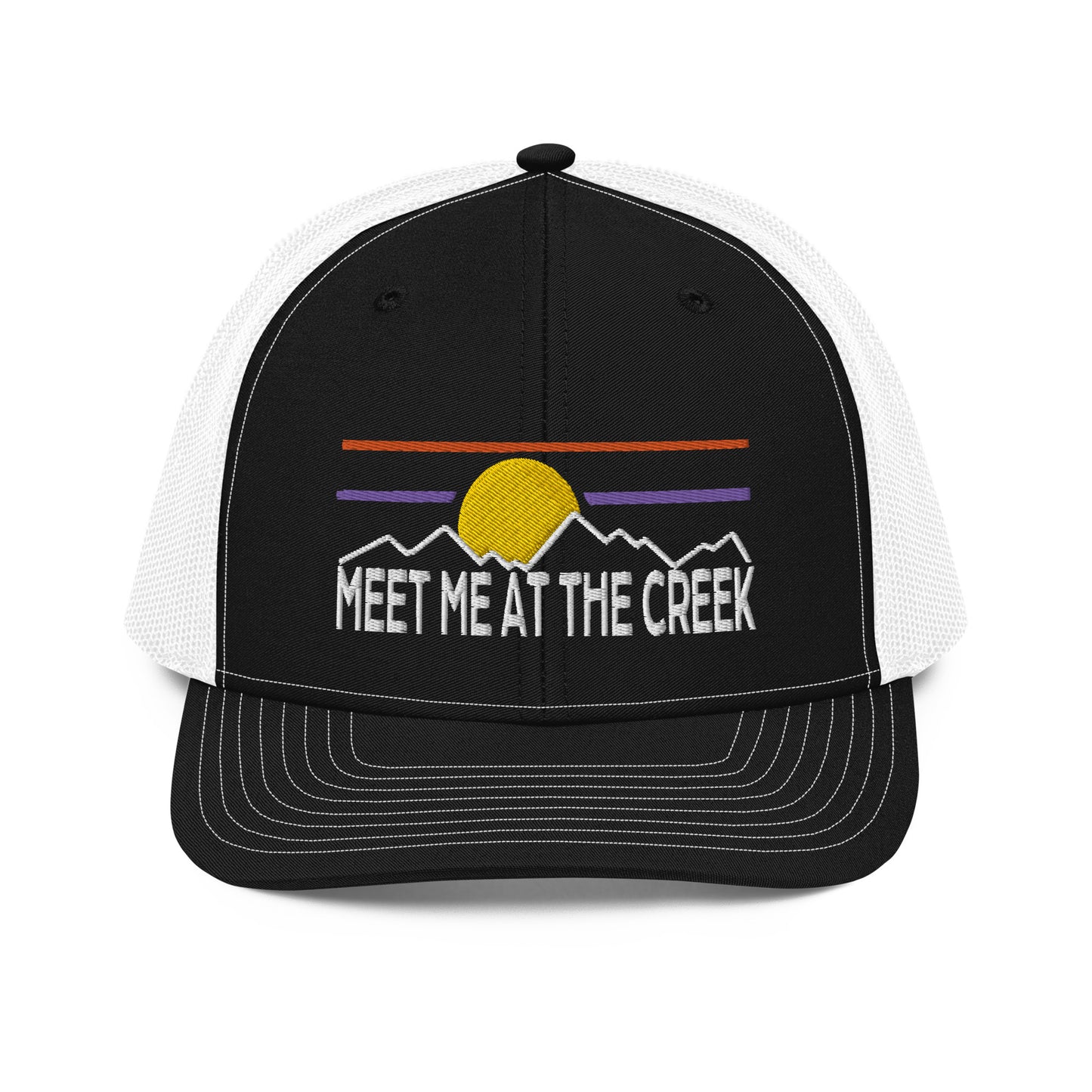 Meet Me At The Creek Mnts Embroidery Trucker Cap | R112 | Billy Lot | 33 Lid