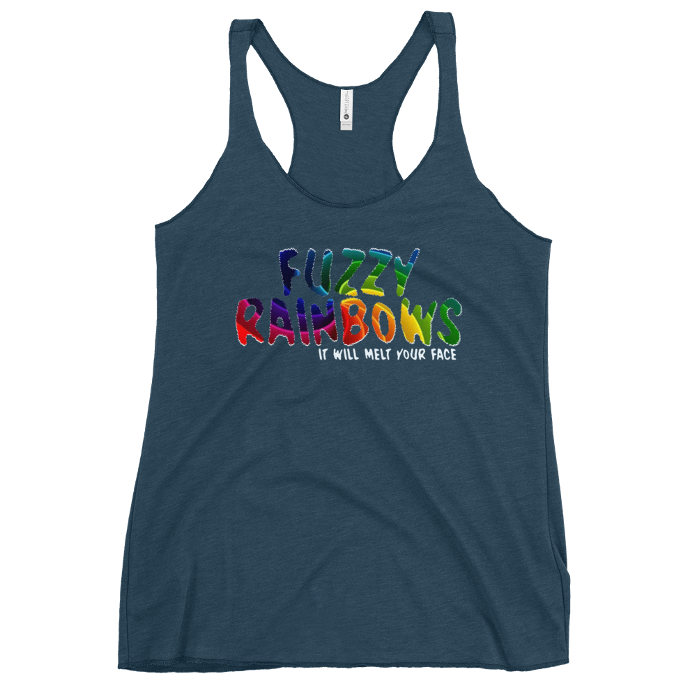Fuzzy Rainbows Melt Your Face | Women's Racerback Tank | BMFS 33 | Ladies Top