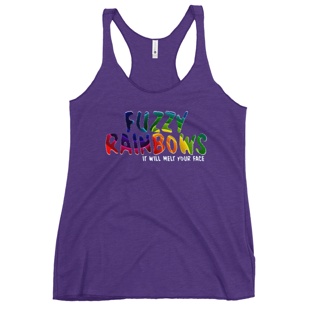 Fuzzy Rainbows Melt Your Face | Women's Racerback Tank | BMFS 33 | Ladies Top