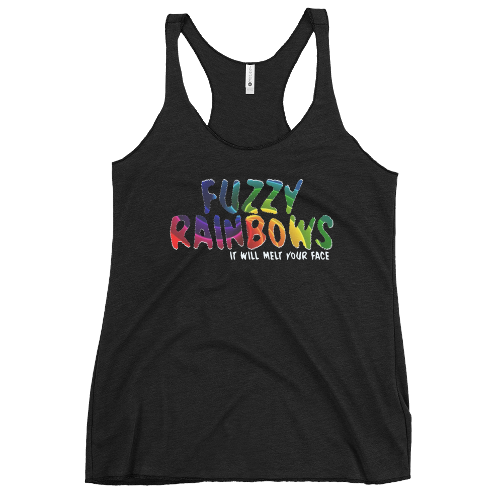 Fuzzy Rainbows Melt Your Face | Women's Racerback Tank | BMFS 33 | Ladies Top