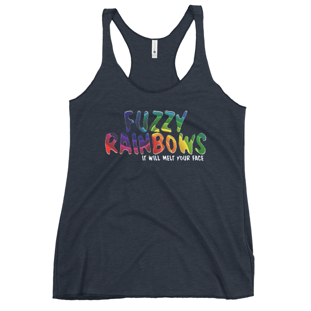 Fuzzy Rainbows Melt Your Face | Women's Racerback Tank | BMFS 33 | Ladies Top