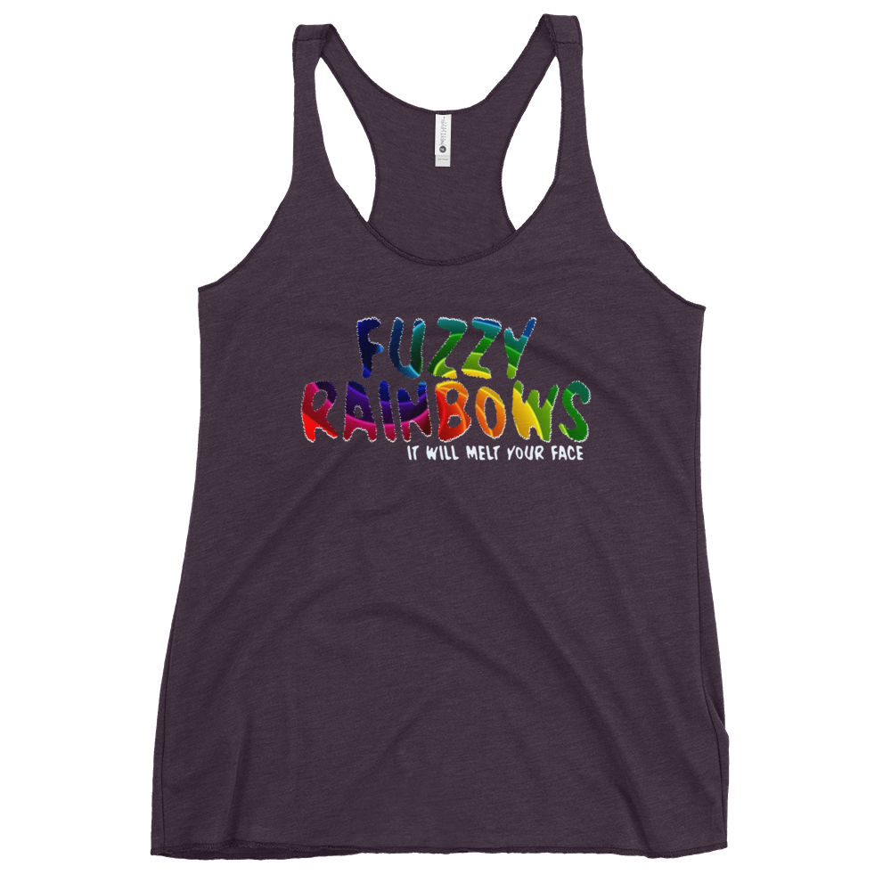 Fuzzy Rainbows Melt Your Face | Women's Racerback Tank | BMFS 33 | Ladies Top