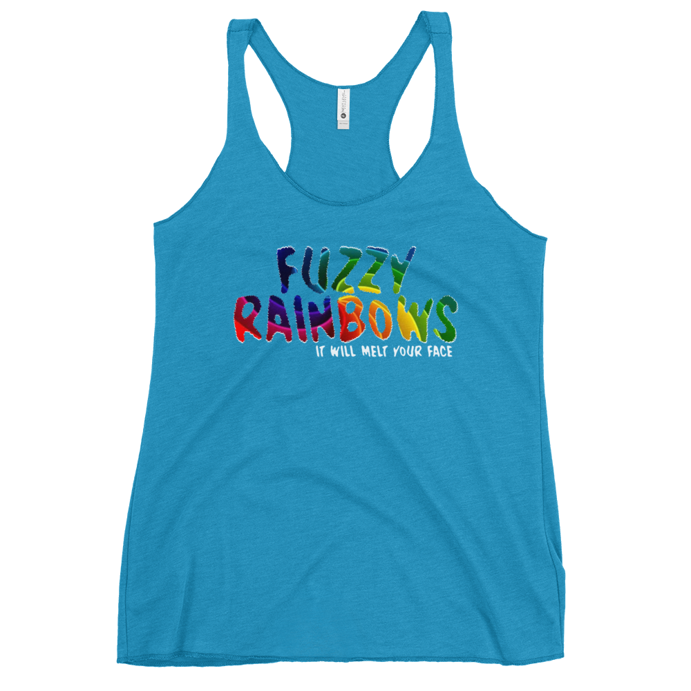 Fuzzy Rainbows Melt Your Face | Women's Racerback Tank | BMFS 33 | Ladies Top
