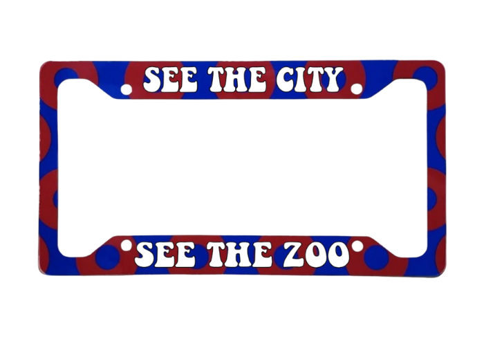 See The City See The Zoo Donuts | Aluminum License Plate Frame | 12.25" x 6.5" | Ink/Printed Image