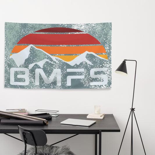 BMFS Mountain Flag 2 iron grommets | 56" x 34 ½" | Billy Fan Art