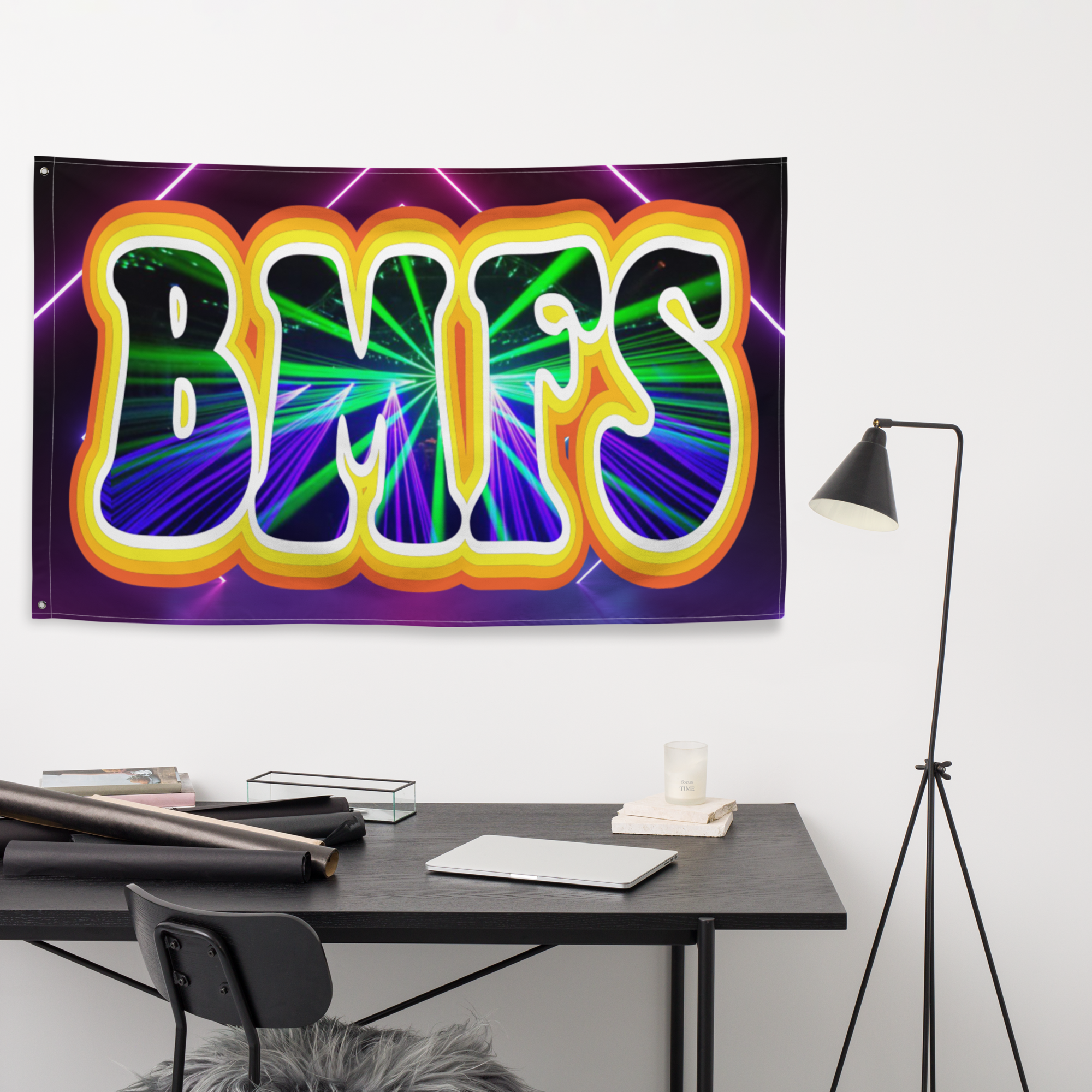 BMFS Flag | 2 iron grommets | 56" x 34 ½" | Billy Fan Art