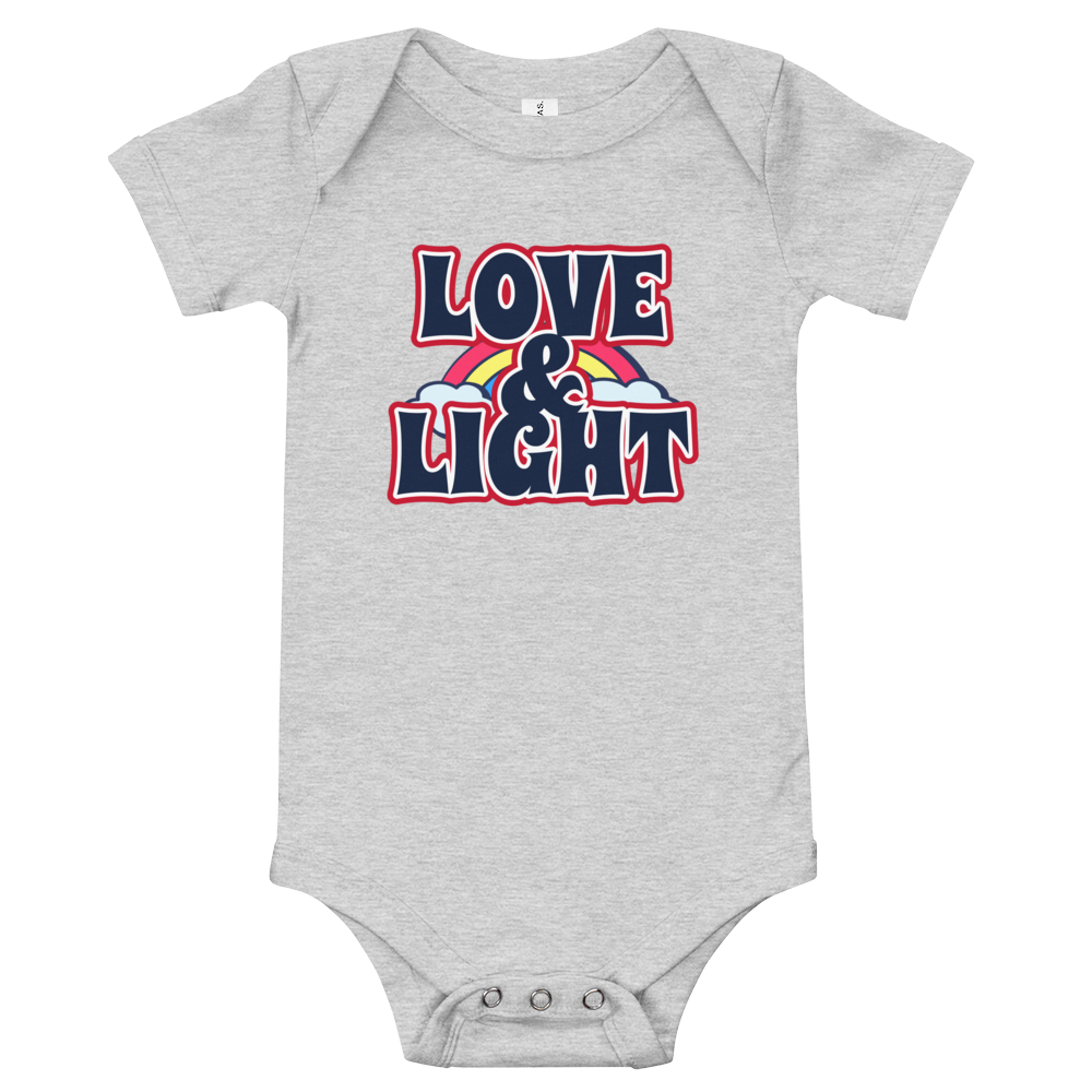LOVE & LIGHT Rainbow Bella + Canvas baby bodysuit