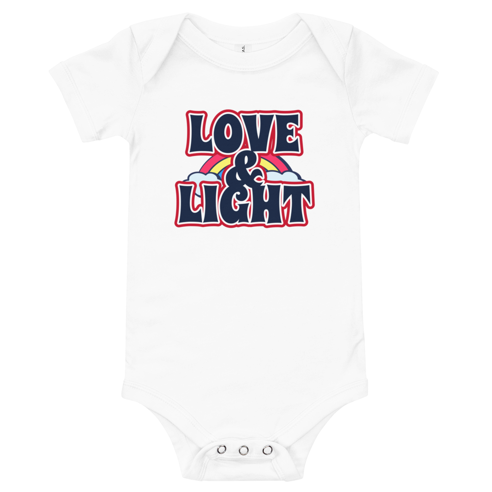 LOVE & LIGHT Rainbow Bella + Canvas baby bodysuit