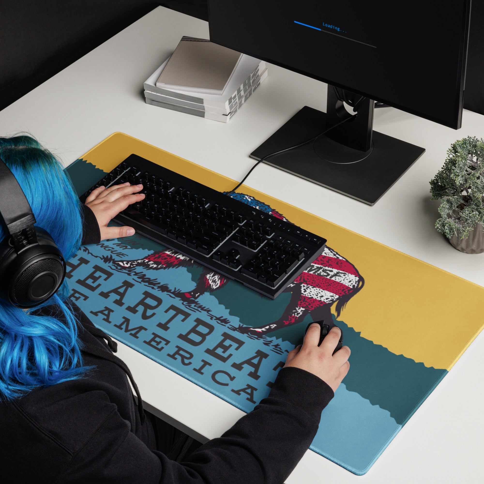 Heartbeat of America Gaming mouse pad | Computer PC | Billy Inspired Art